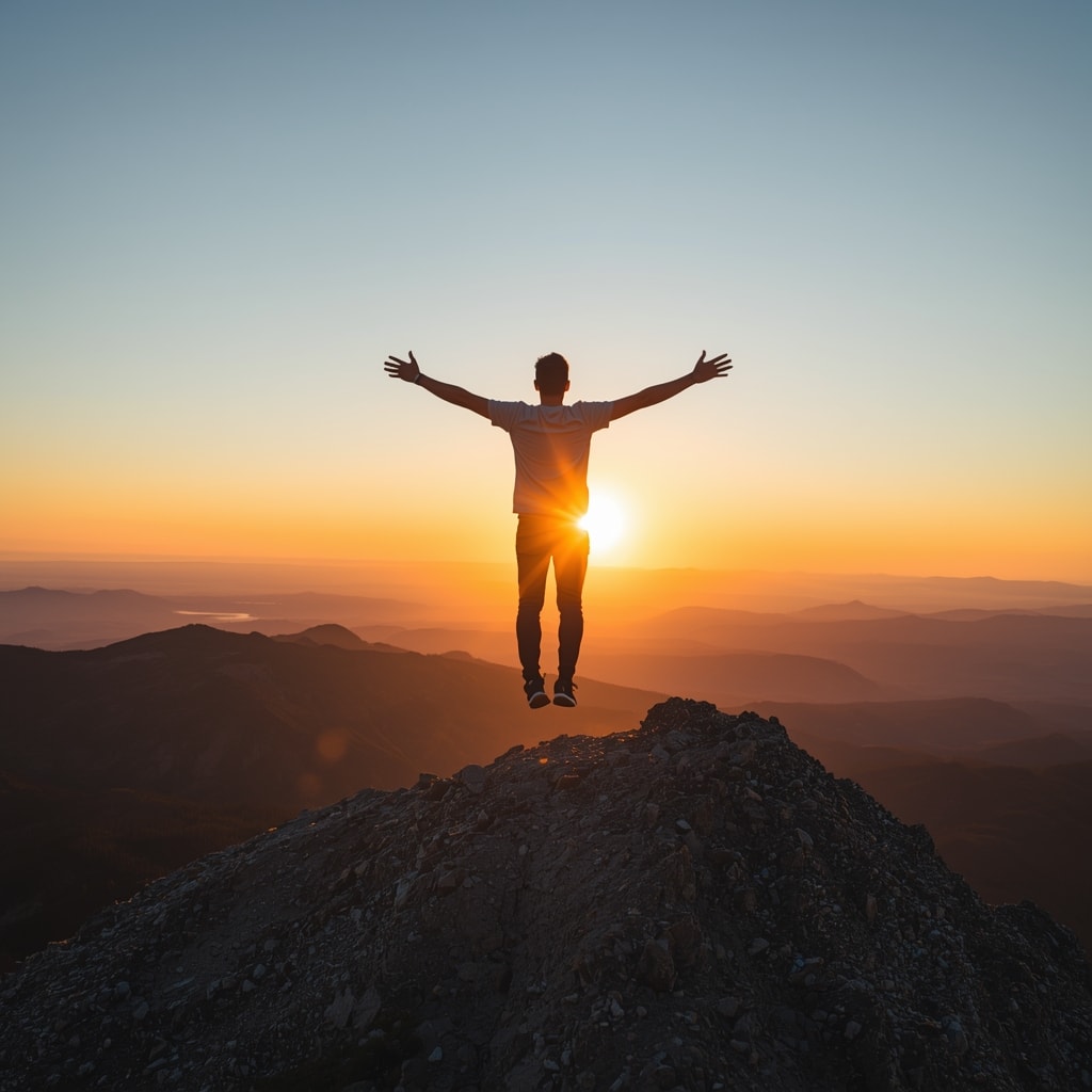 Mountain sunset landscape